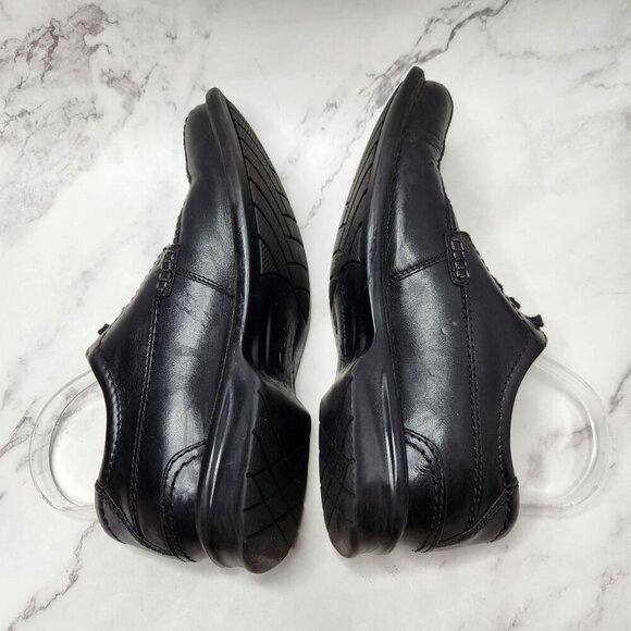 Clarks Black Leather Oxfords Dress Shoes Lace-Up Men's 9.5 - Picture 5 of 10